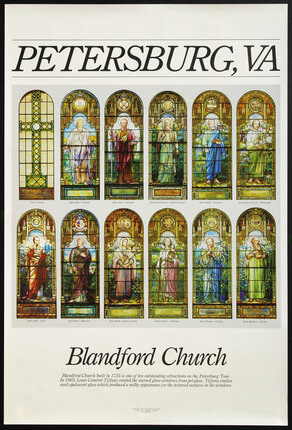 a poster of stained glass windows