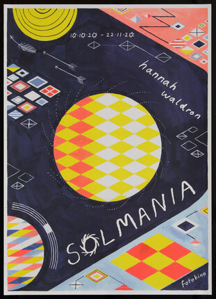 a poster with a colorful pattern