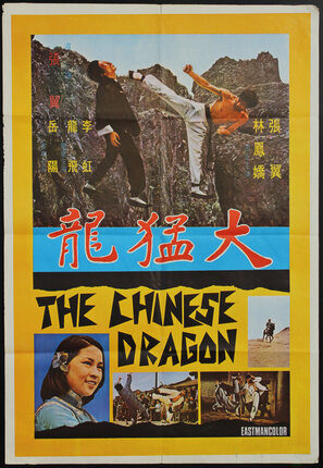 a movie poster with a man kicking a man