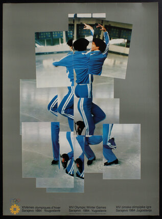 a collage of a man skating