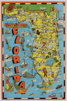 a map of florida with cartoon characters