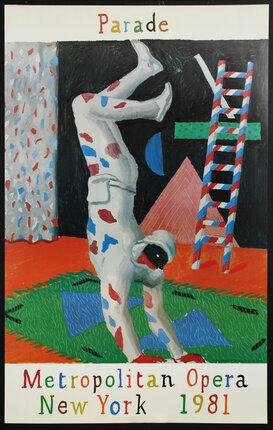a painting of a clown doing a handstand