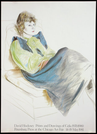 poster of a drawing of a woman on a couch
