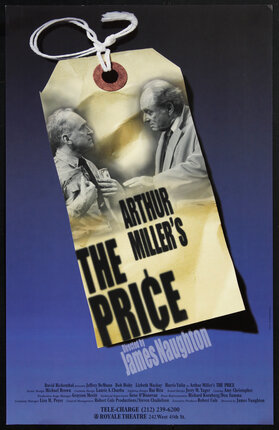 poster of a paper price tag with image and title on it