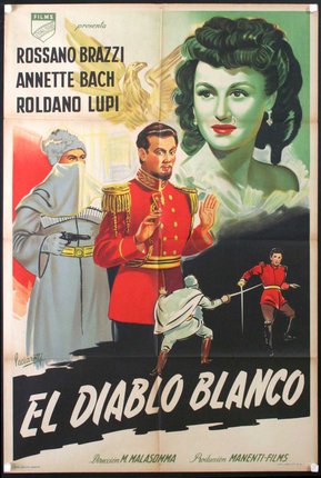a movie poster with a man in a red uniform