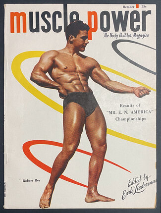 a magazine with image of a body builder on the cover