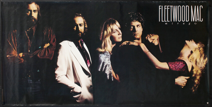 rock poster with a group photo of the band Fleetwood Mac