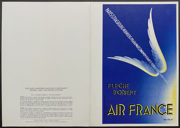 poster card with an illustration of diagonally formatted text with birds wings creating an arrow shape flying downwards