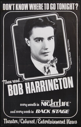 poster of a man (Bob Harrington) in a bowtie