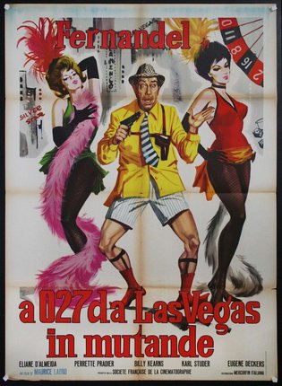 a poster of a man and two women dancing