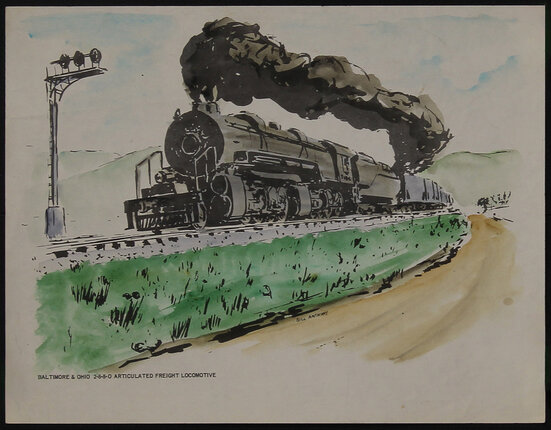 illustration of a train on the tracks