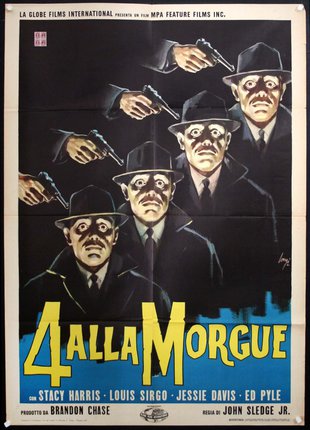 a movie poster of a group of men pointing guns