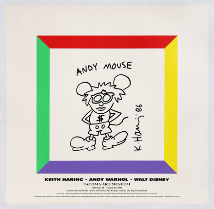 poster with a line drawing of a cartoon mouse