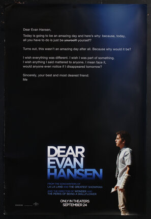 movie poster with a man in an arm cast standing in a spotlight