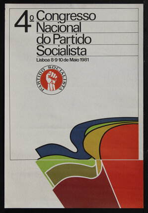 a poster of a political campaign with colorful flags