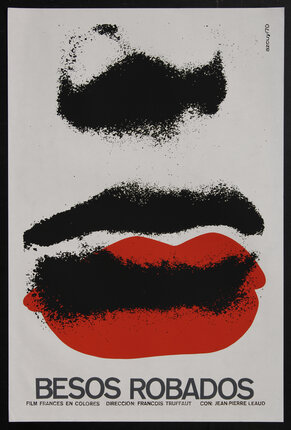 a poster with lips and black paint