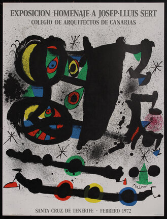 poster with abstract painting with eyes