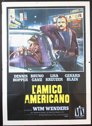 a movie poster with a man in a car