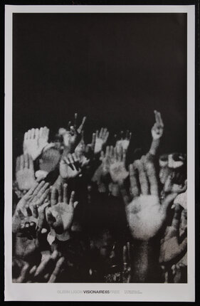poster with a crowd of raised hands