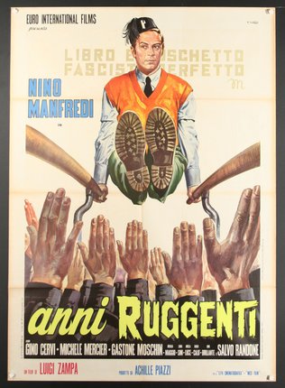 a poster of a man holding a pair of hands
