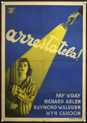 a poster of a woman with a flashlight