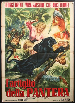 a movie poster of a man falling into a jungle