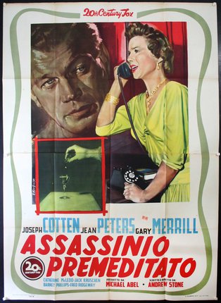 a movie poster of a man and woman talking on a telephone