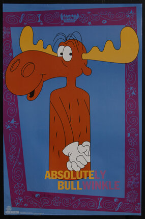 poster with a cartoon. moose