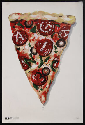 a poster of a slice of pizza