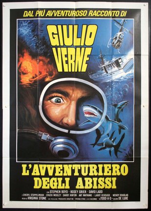 a movie poster of a man wearing a scuba mask