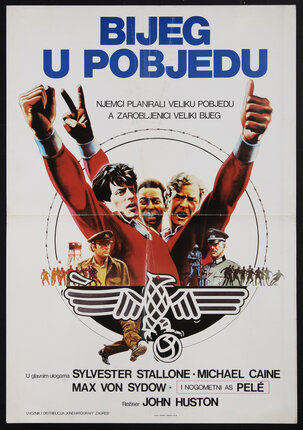 movie poster with men holding up their arms in victory