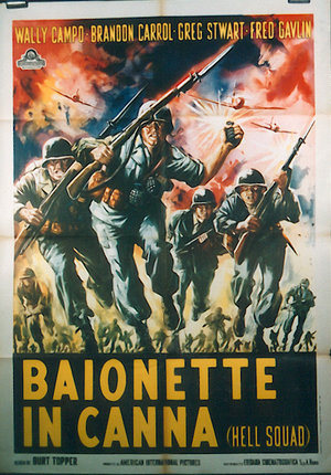 a poster of soldiers running with guns