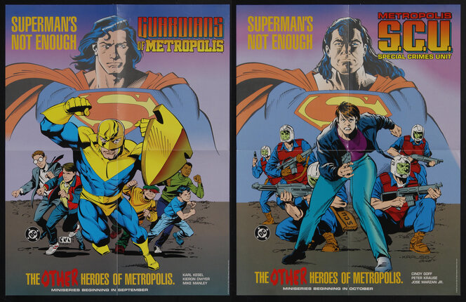 a posters of a comic book characters