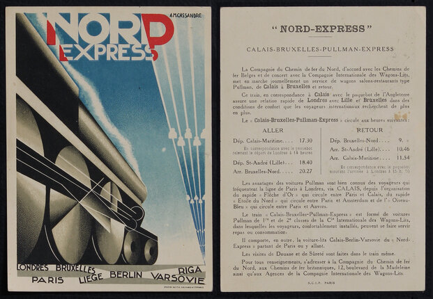 card illustrated with wheels of a train