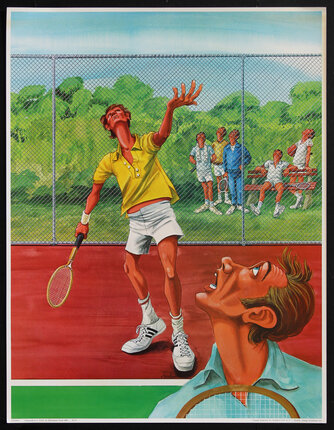 a poster of cartoon tennis players