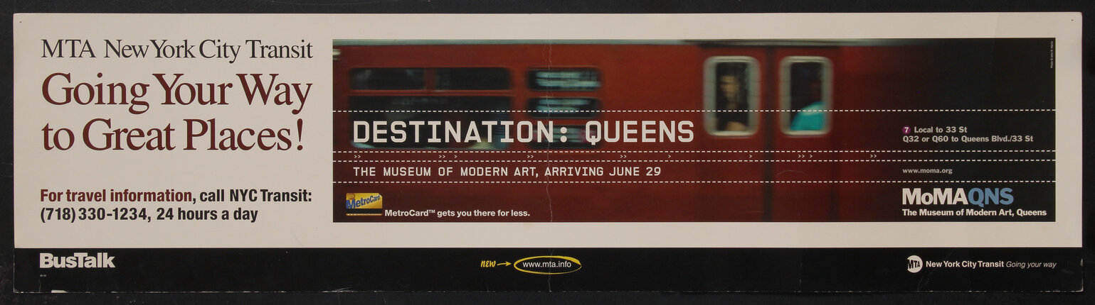 poster of a subway train and text