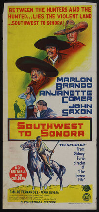 a movie poster with a man on a horse holding a rifle and other men wearing sombreros
