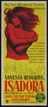 a movie poster of a topless woman with her arms folded around her chest
