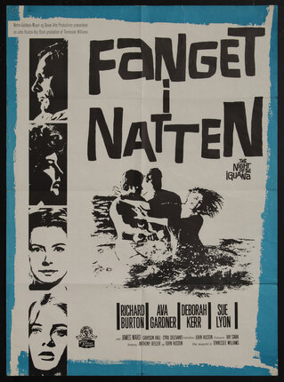 movie poster with people fighting in the water and some faces