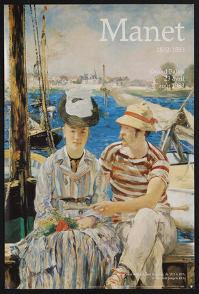 a poster of a man and woman by the seaside