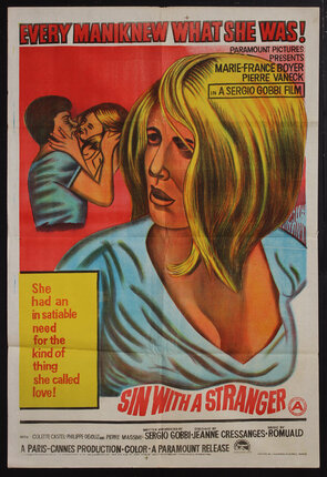 poster with a blonde woman and a couple kissing
