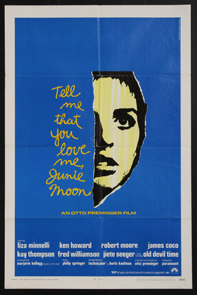 movie poster with a face and a blue background
