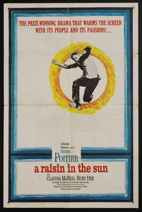 a poster of a man jumping through a ring of fire