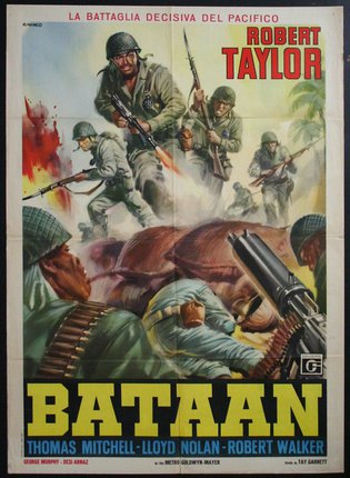 a poster of soldiers fighting with guns