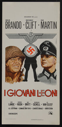 a poster of 2 men in a military uniforms and a swastika emblem between them