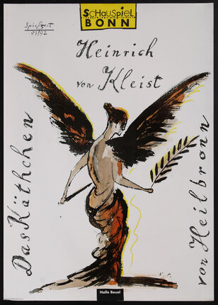 poster with an angel holding a sword and laurel leaf