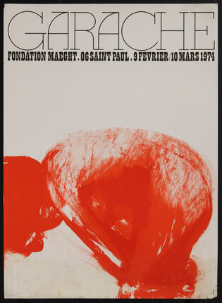 poster with a red nude figure bending down