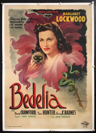 a poster of a woman and a cat
