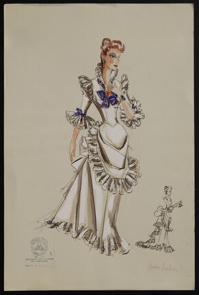 sketch of a woman in a white dress