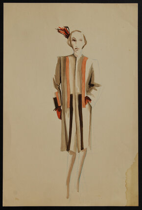 sketch of a woman in a garment